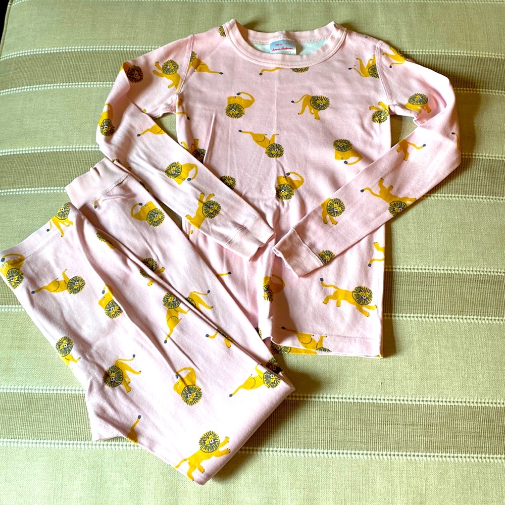 Hanna Anderson long john pajama set girls size 10